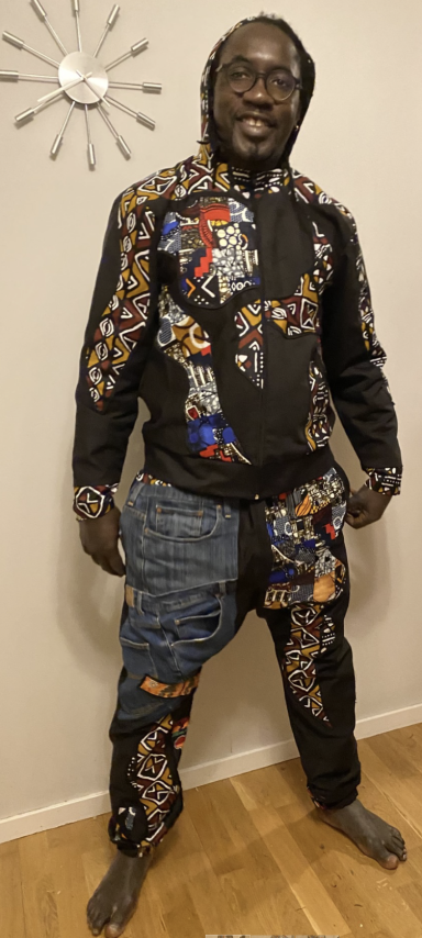 Byxa och jacka svart/jeans framsida