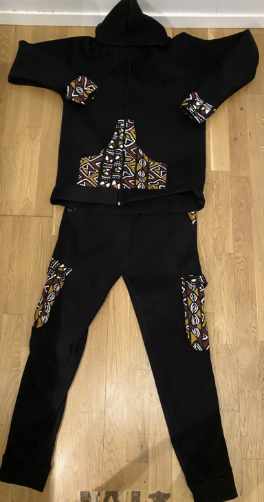 Byxa och tröja med luva Två delad Jogging Sweatshirt tyg